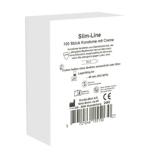 «Slim Line Mi-Cro» etwas kleinere, enganliegende Kondome (100 Kondome) 100 St