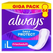 Always Daily Protect Slipeinlagen Damen Long (64 Binden), Gigapack, mit frischem Duft, passend für alle Slipformen, atmungsaktiv, flexibel 1 St