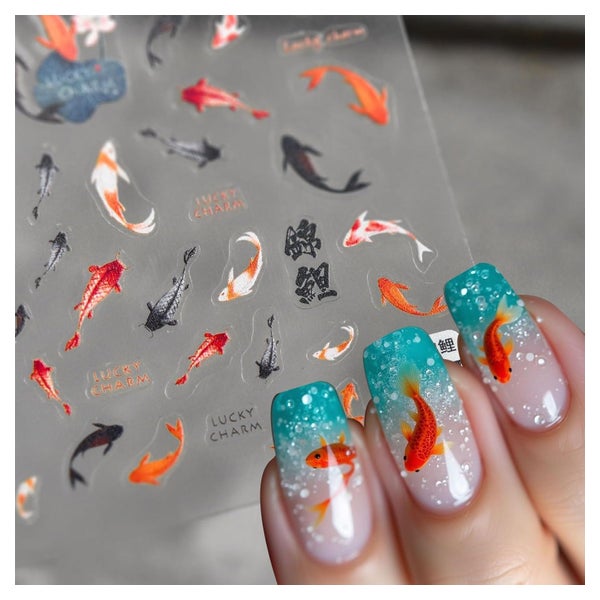 Nagelsticker 3D Koi Fisch selbstklebend Nageldesign 1 St