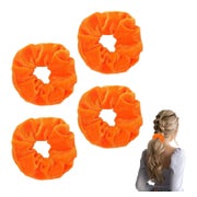 Haargummi Scrunchies Samt Set 4 Stück Damen Zopfgummi Orange 1 St