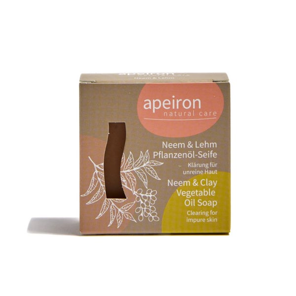 apeiron Pflanzenöl-Seife Neem & Lehm 100g - Klärung für unreine Haut 100 g