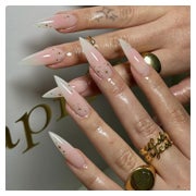 GlamRays Stiletto Falsche Nägel Rosa Ombre Glitzer Bling 24 1 St