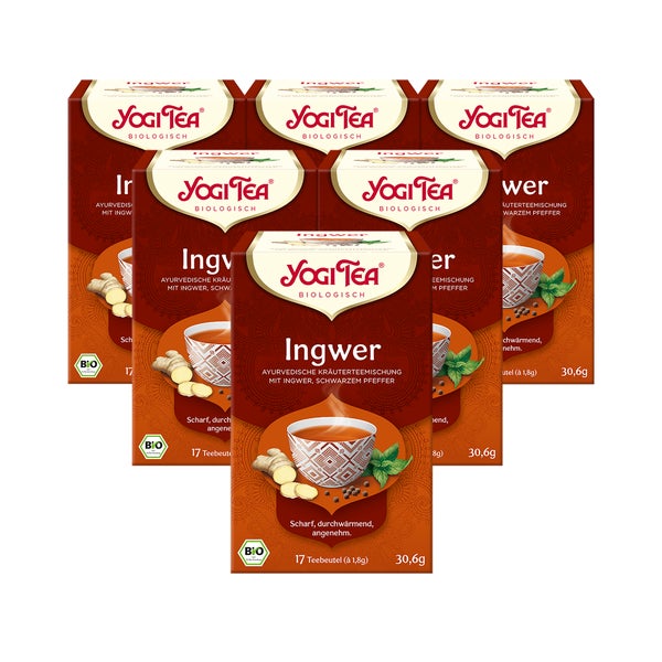 Yogi Tea - Ingwer Bio Kräutertee | 6 x 30,6g 6x17 St