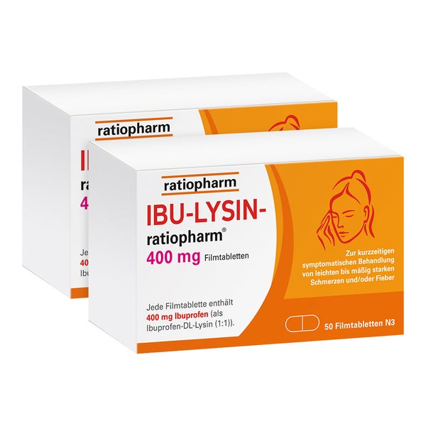 IBU LYSIN ratiopharm 400 mg Doppelpack 2X50 St