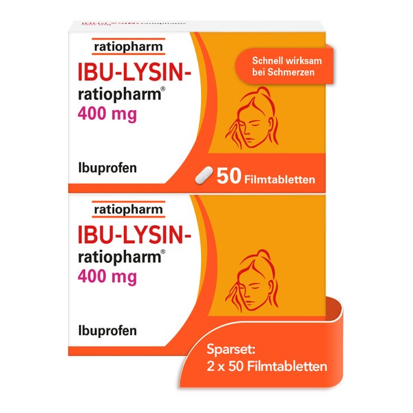 IBU LYSIN ratiopharm 400 mg Doppelpack 2X50 St