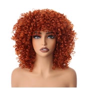 Perücke 14Zoll Afro kinky Schulterlänge Pony Kunstfaser Kupf 1 St
