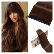 S-noilite Clip In Extensions Echthaar Mittelbraun 25cm 40g