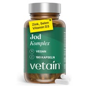 VETAIN Jod Schilddrüse Komplex - Mit Selen, Vitamin D3, Zink 180 St