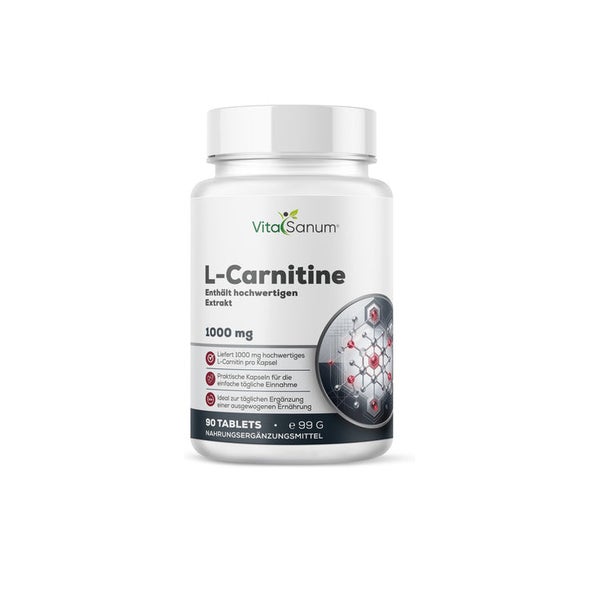 VitaSanum® L-Carnitin – 1 Kapsel Tagesportion mit 1000 mg L-Carnitin 99 g