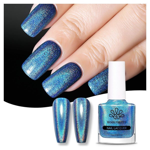 Nagellack Glitzer Glitter Regenbogen Nailart Polish Blau Bla 1 St