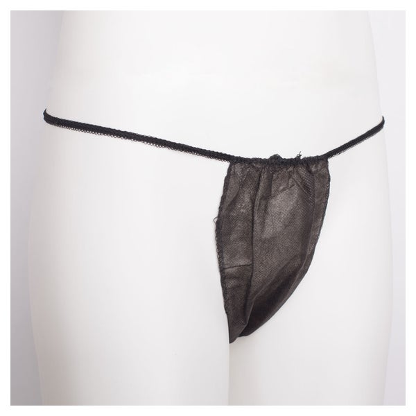 Welltouch Einweg String Tanga DAMEN Vliesstoff, SCHWARZ 1000 St