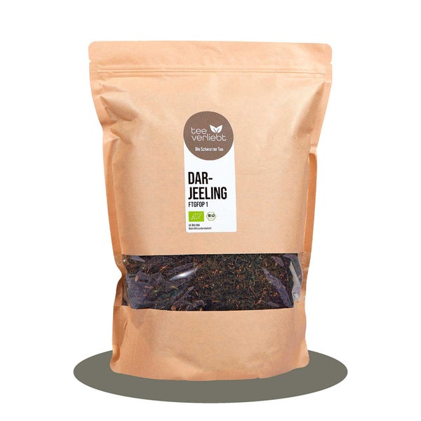 teeverliebt - Darjeeling FTGFOP1 Bio loser Schwarztee Großpackung I Eleganter Hochland-Darj. | 1kg 1000 g