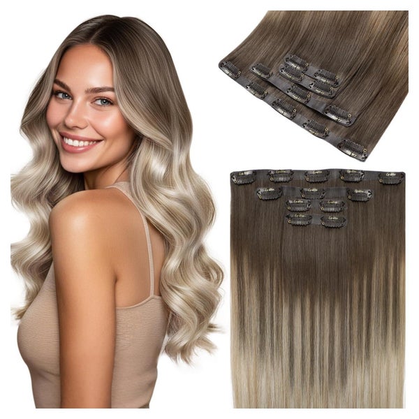 Extensions Clipin Echthaar Ombre Blond 35cm-4PCS 2.2#8 18 60 1 St
