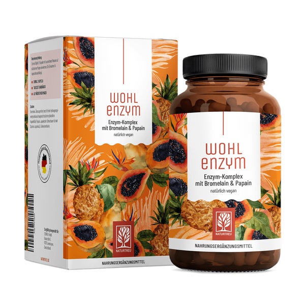 Enzym-Komplex mit Bromelain & Papain - WOHLENZYM - 120 vegane Kapseln - NATURTREU® 120 St