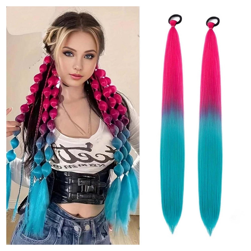 Ponytail Extension Haarteil 66 CM (Pack of 2) Pfirsichrot zu 1 St
