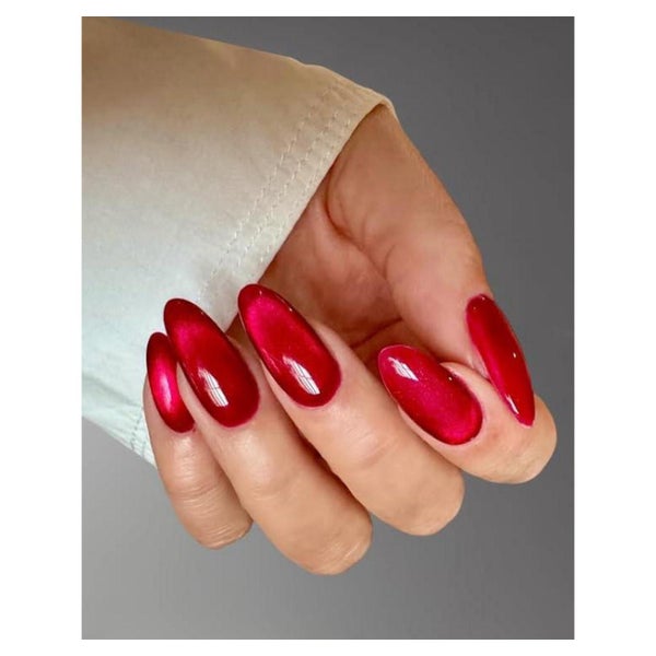 Fingernägel Almond Cat Eye Magnetic Rosenrot Nagelkleber YA1 1 St
