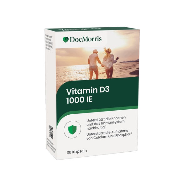 DocMorris Vitamin D3 1000 IE - Zur Unterstützung von Knochen und Immunsystem, 30 St