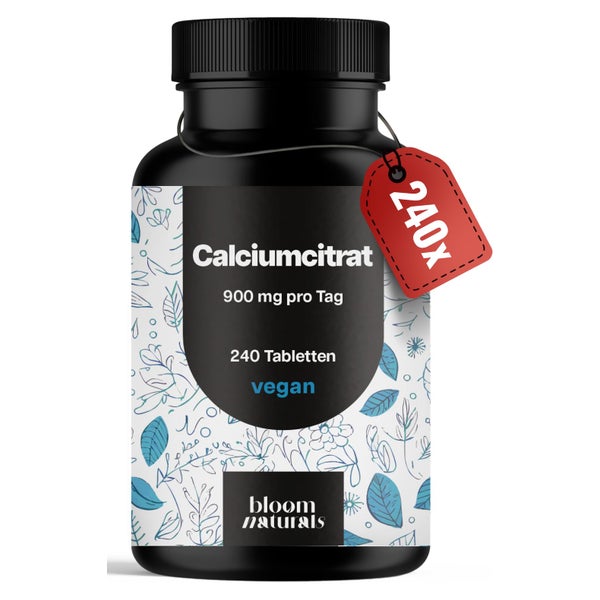 Calciumcitrat - 240 vegane Tabletten - Bloom Naturals 240 St
