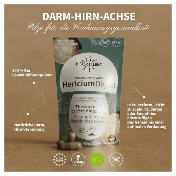 Hericium Digest - reines Bio-Löwenmähne-Pulver 100 g