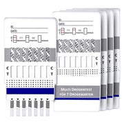 One+Step Drogentest für 7 Drogenarten - (COC/THC/OPI/AMP/MTD/BZO/MET) - Schnelltest-Testkassette 5 St