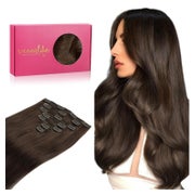 Clip in Extensions Echthaar Remy 50cm 50cm-120g #4 Schokolad 1 St