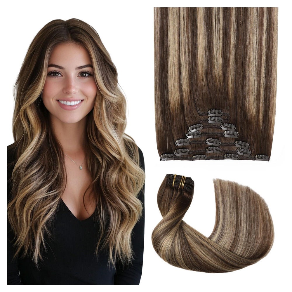 Haarverlängerung 50cm #4 27 4 Balayage Schokoladenbraun bis 1 St
