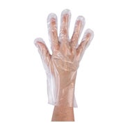 Produktabbildung: Medi-Inn PE-Handschuhe für Damen, Gr. M, transparent, 27,5 cm x 22 cm 100 St