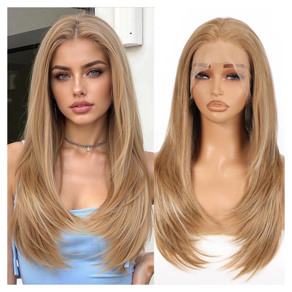 Perücke 13x6 Lacefront 22 Zoll glueless HDLace Highlight-Hel 1 St