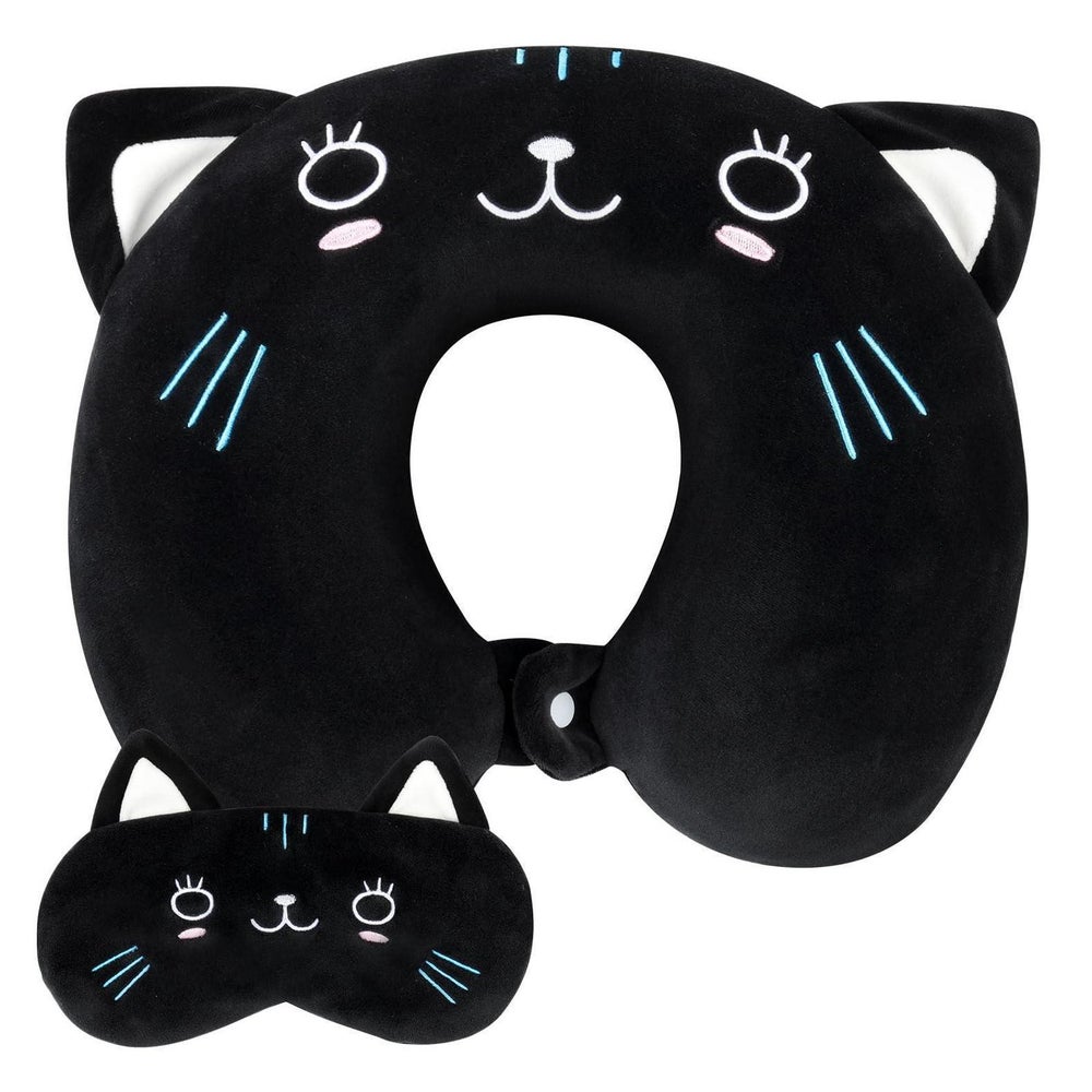 Memory Foam Reisekissen U Form mit Augenmaske für 1 St
